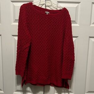Talbots Red Cable Knit Women's Sweater